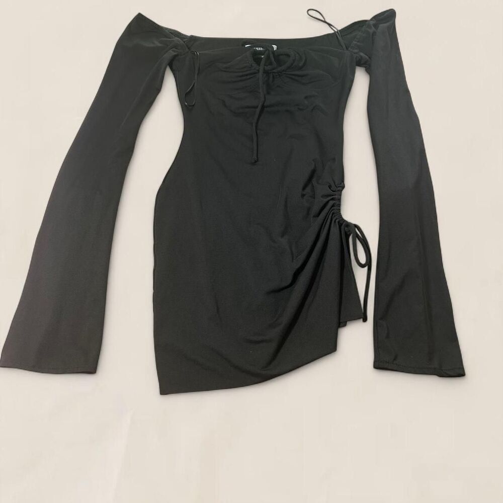 thatssofetch noor black mini dress size 2 cut out tie dark coquette whimsy goth - Picture 4 of 7